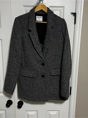 Old Navy Women's Charcoal Gray Wool-Blend Blazer Coat - Medium Tall